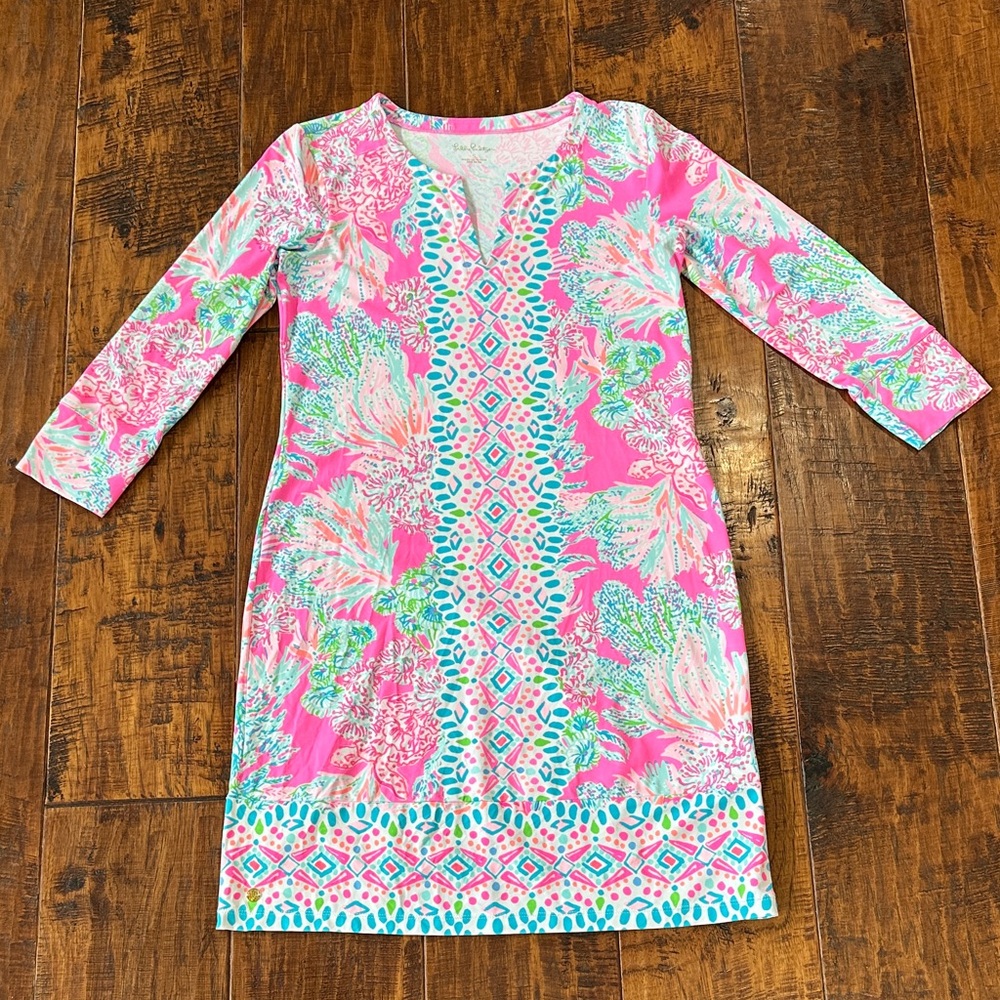 Lilly Pulitzer Vibrant Pink and Blue Dress size Small